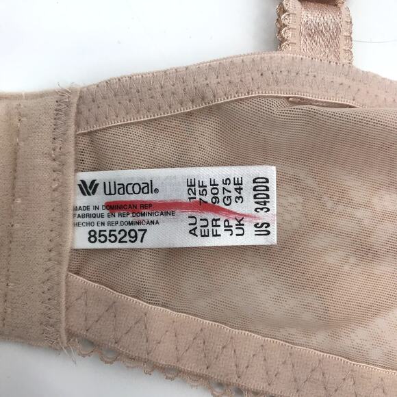 Wacoal Lace to Love Underwire Bra 34DDD Floral Lace Unpadded Pink 855297 NWOT - Picture 4 of 6